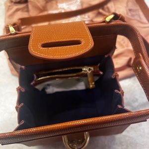 NWT Sancia Nahla midi bag in Tan Lizard